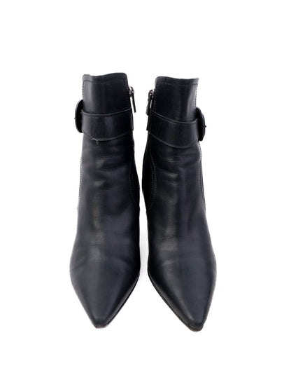 Excellent Giorgio Fabiani Black Leather Ankle Boots Size 36.5