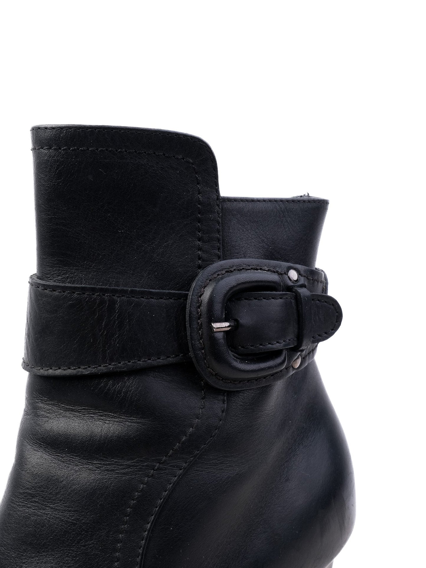 excellent giorgio fabiani black leather ankle boots size 36.5