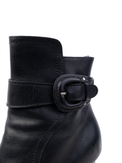 Excellent Giorgio Fabiani Black Leather Ankle Boots Size 36.5