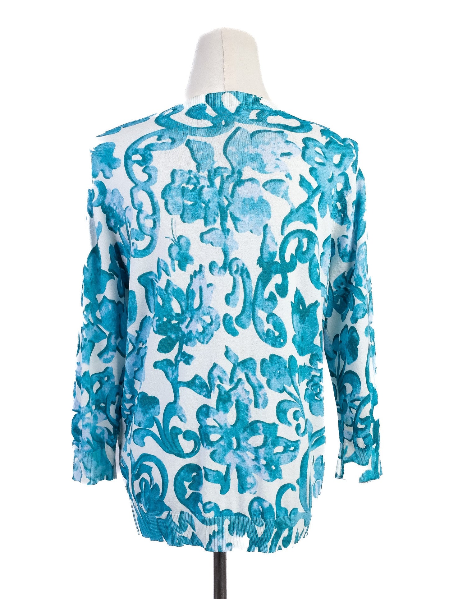 excellent luisa spagnoli blue floral cardigan women's viscose
