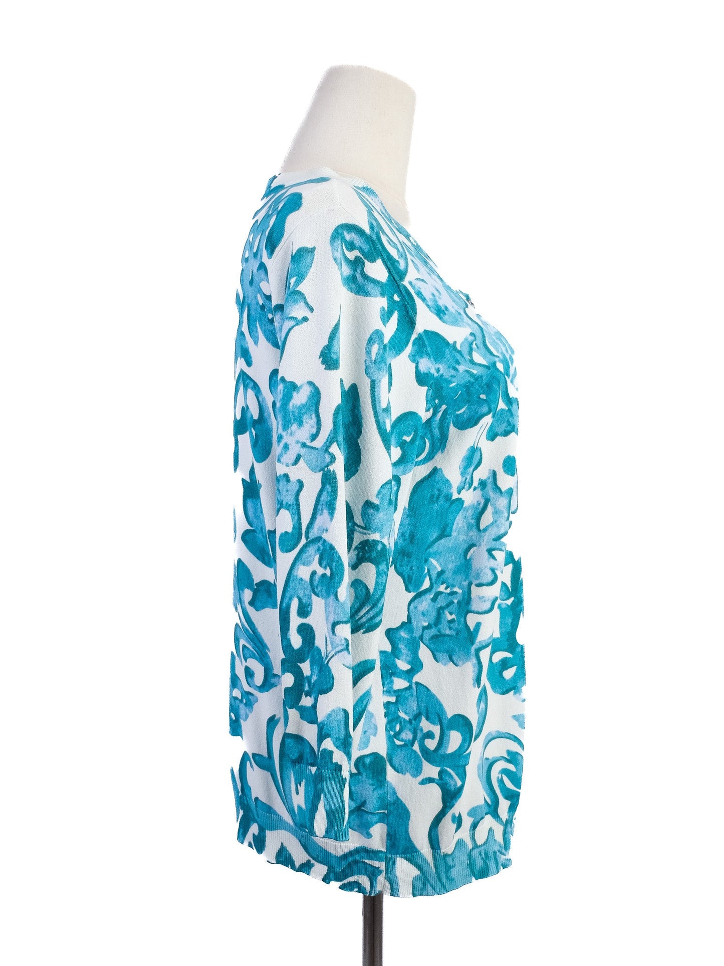 excellent luisa spagnoli blue floral cardigan women's viscose