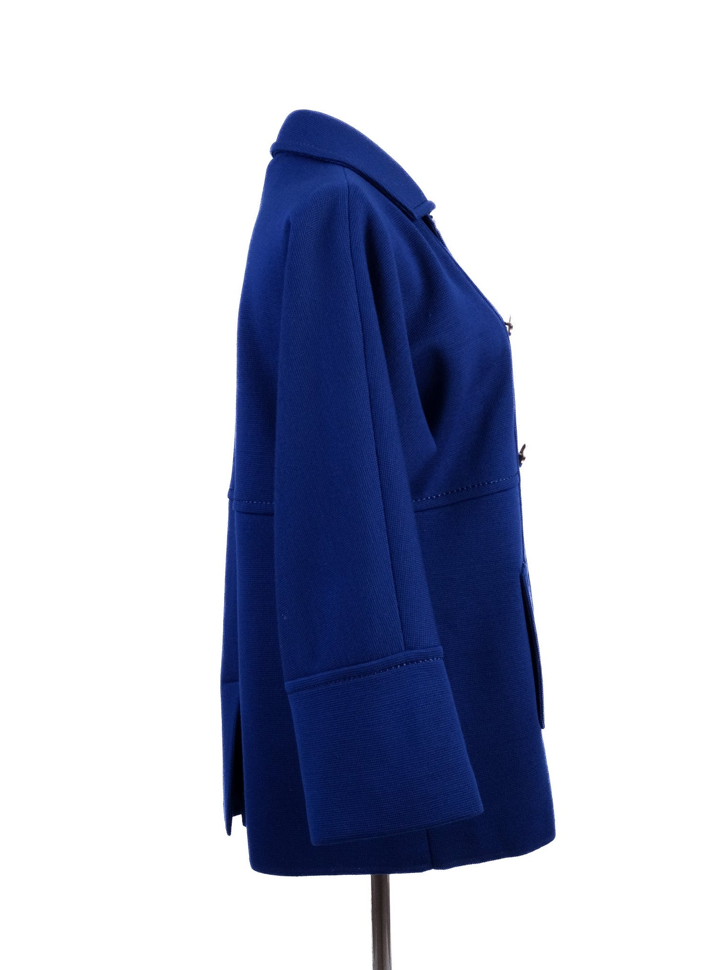 excellent luisa spagnoli blue wool coat size s double-breasted