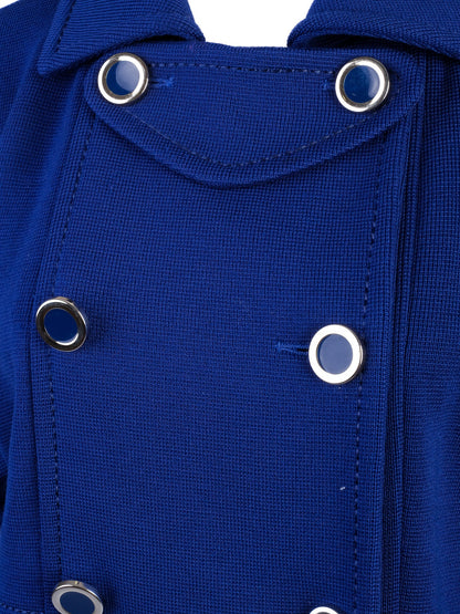 Excellent Luisa Spagnoli Blue Wool Coat Size S Double-Breasted