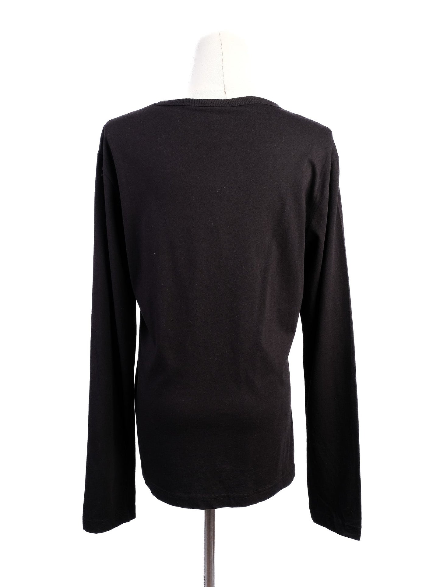 new just cavalli black long sleeve shirt with floral embroidery size l