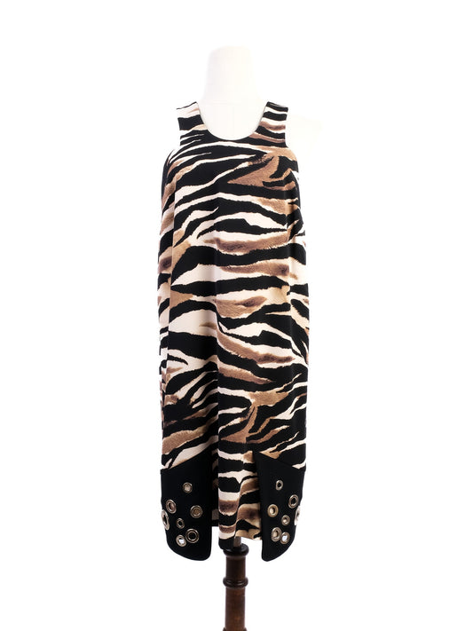 Excellent Just Cavalli Sleeveless Zebra Print Dress Size L