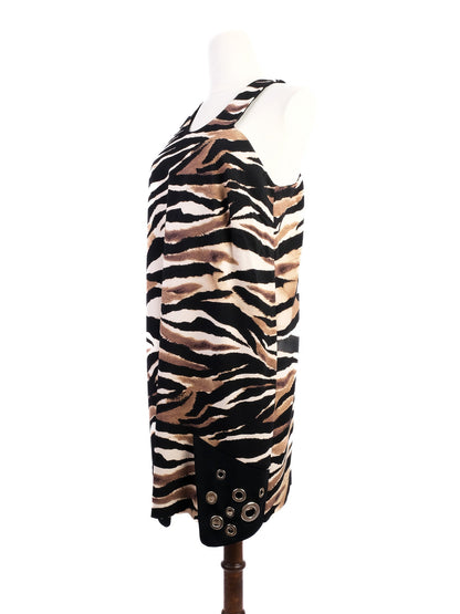 Excellent Just Cavalli Sleeveless Zebra Print Dress Size L