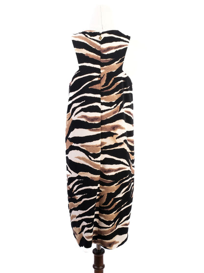 Excellent Just Cavalli Sleeveless Zebra Print Dress Size L