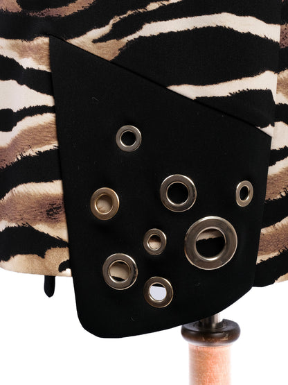 Excellent Just Cavalli Sleeveless Zebra Print Dress Size L
