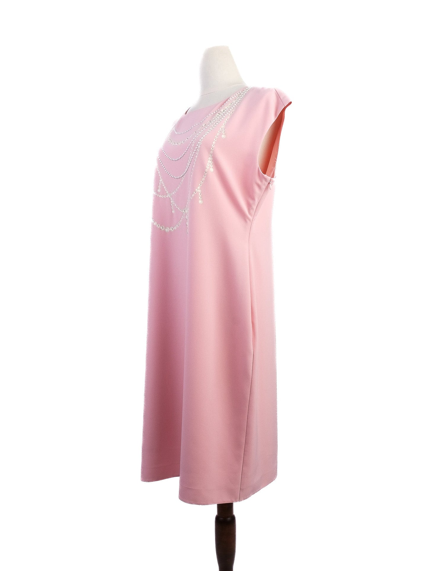excellent moschino pink sleeveless dress with decorative chains size l