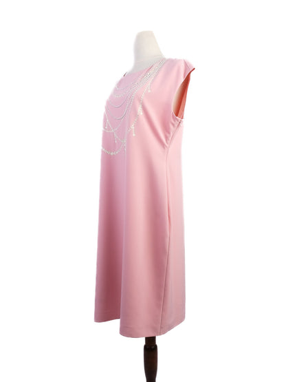 Excellent Moschino Pink Sleeveless Dress with Decorative Chains Size L