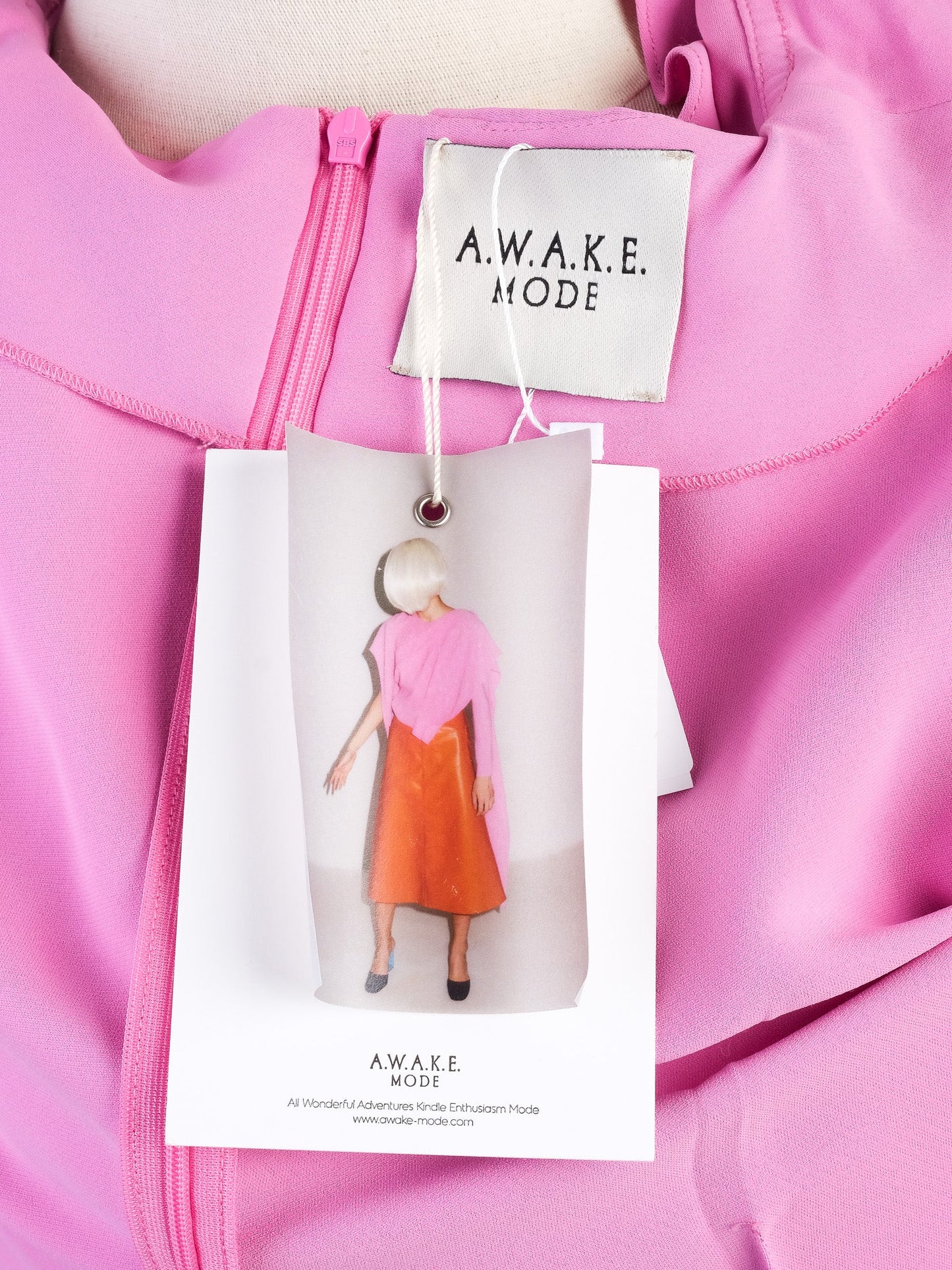 new a.w.a.k.e pink draped blouse women polyester size n/a