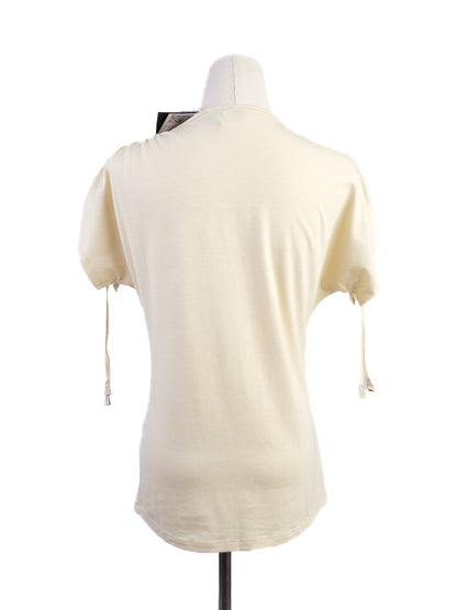 NEW Versace Women's White V-Neck Blouse M with Embroidery
