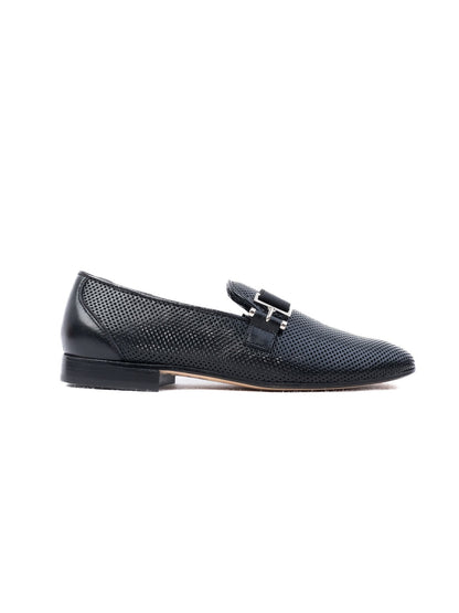Excellent Missouri Black Leather Loafers for Kids Size 33