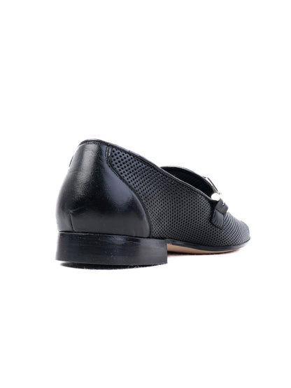 Excellent Missouri Black Leather Loafers for Kids Size 33