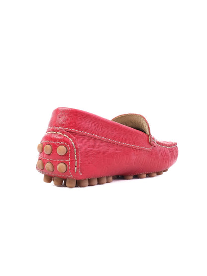 Gianfranco Ferrè Red Leather Moccasin Shoes for Kids Size 31