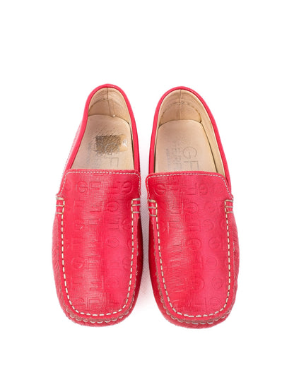 Gianfranco Ferrè Red Leather Moccasin Shoes for Kids Size 31