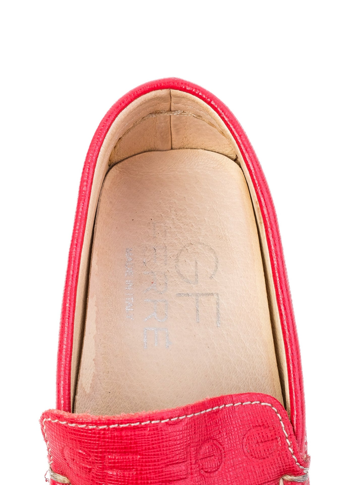gianfranco ferrè red leather moccasin shoes for kids size 31