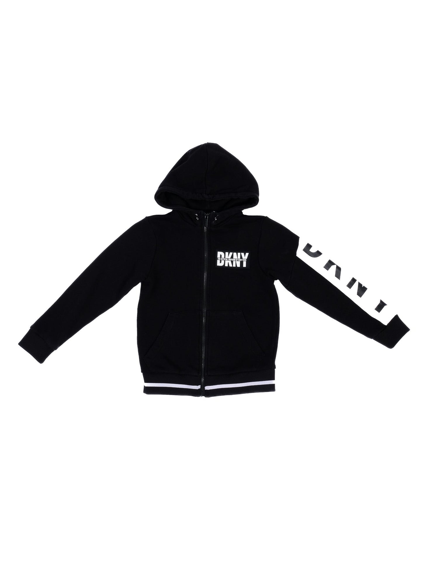 excellent dkny black zip-up hoodie for kids size 8
