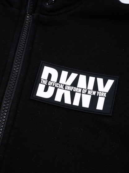 Excellent DKNY Black Zip-Up Hoodie for Kids Size 8