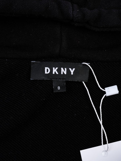 Excellent DKNY Black Zip-Up Hoodie for Kids Size 8