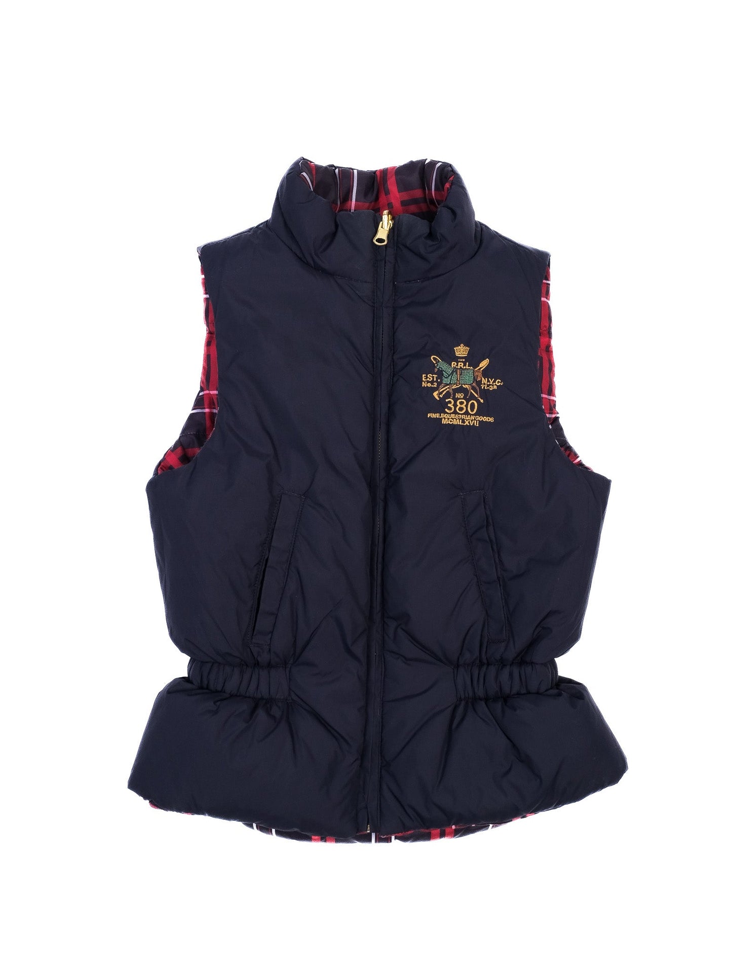 excellent polo ralph lauren kids reversible puffer vest size 10 black