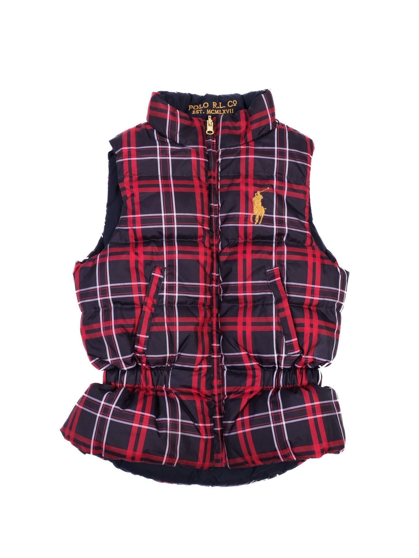 excellent polo ralph lauren kids reversible puffer vest size 10 black