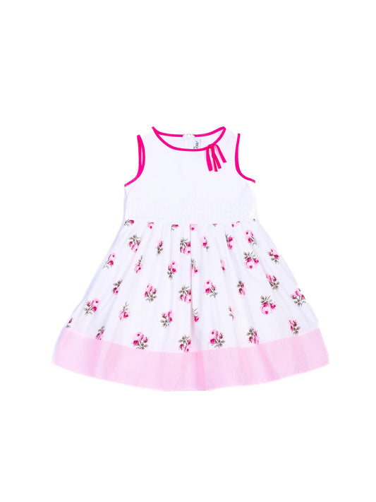 Simonetta White Cotton Floral Dress Size 4 for Kids - Excellent Condition