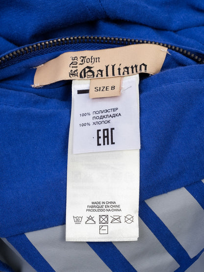 John Galliano Reversible Blue Hooded Jacket for Kids Size 6
