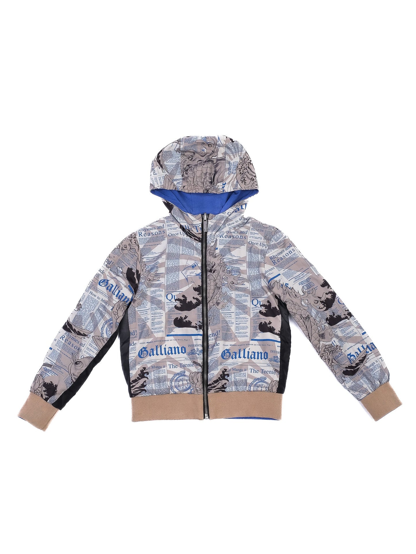 john galliano reversible blue hooded jacket for kids size 6