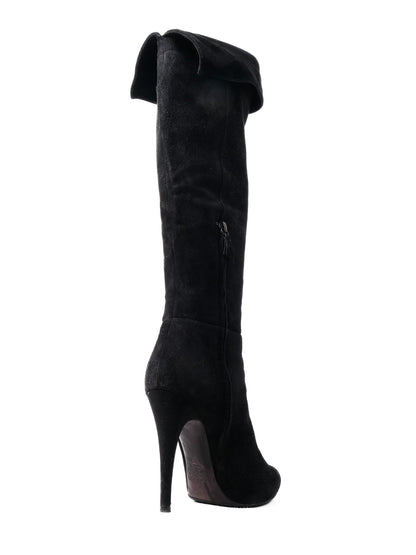 Excellent Casadei Black Leather Knee-High Boots Size 37.5
