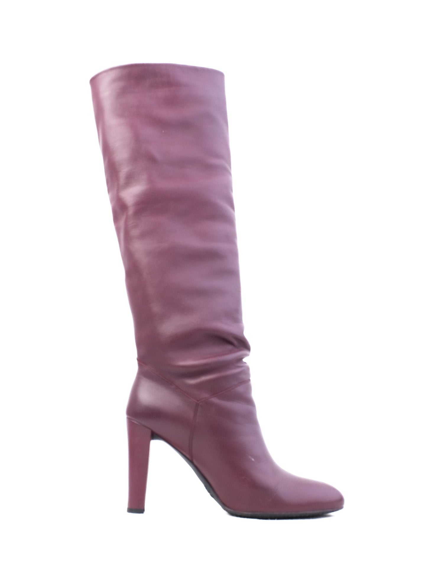 excellent stuart weitzman red leather knee-high boots size 38