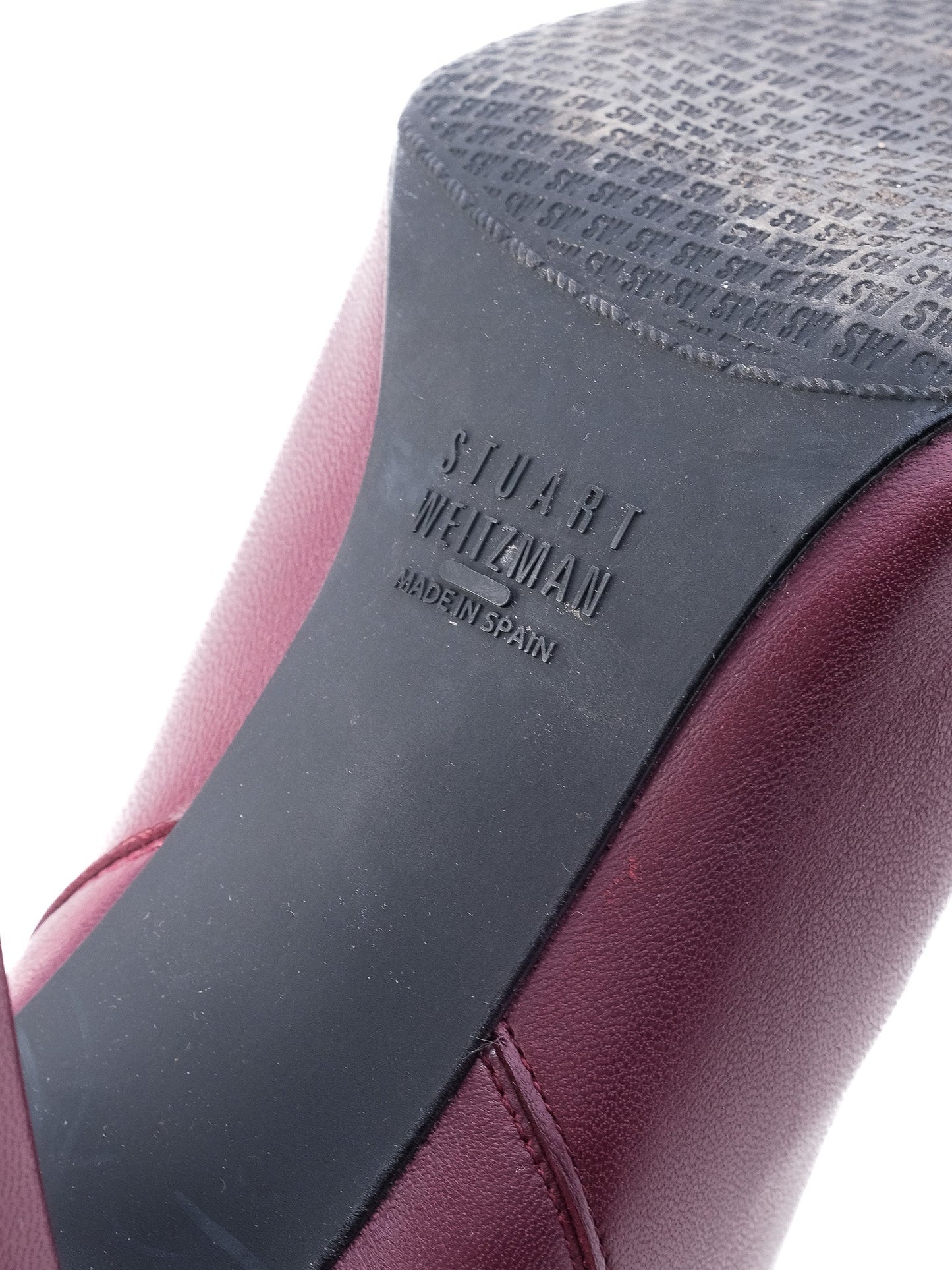excellent stuart weitzman red leather knee-high boots size 38
