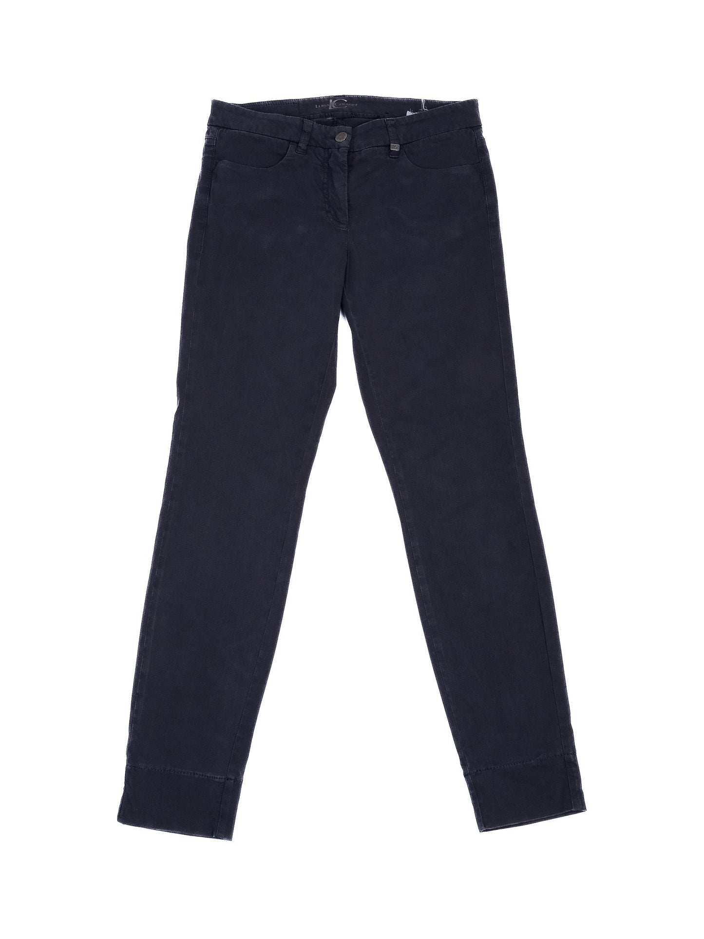 excellent luisa cerano gray cotton pants size s for women