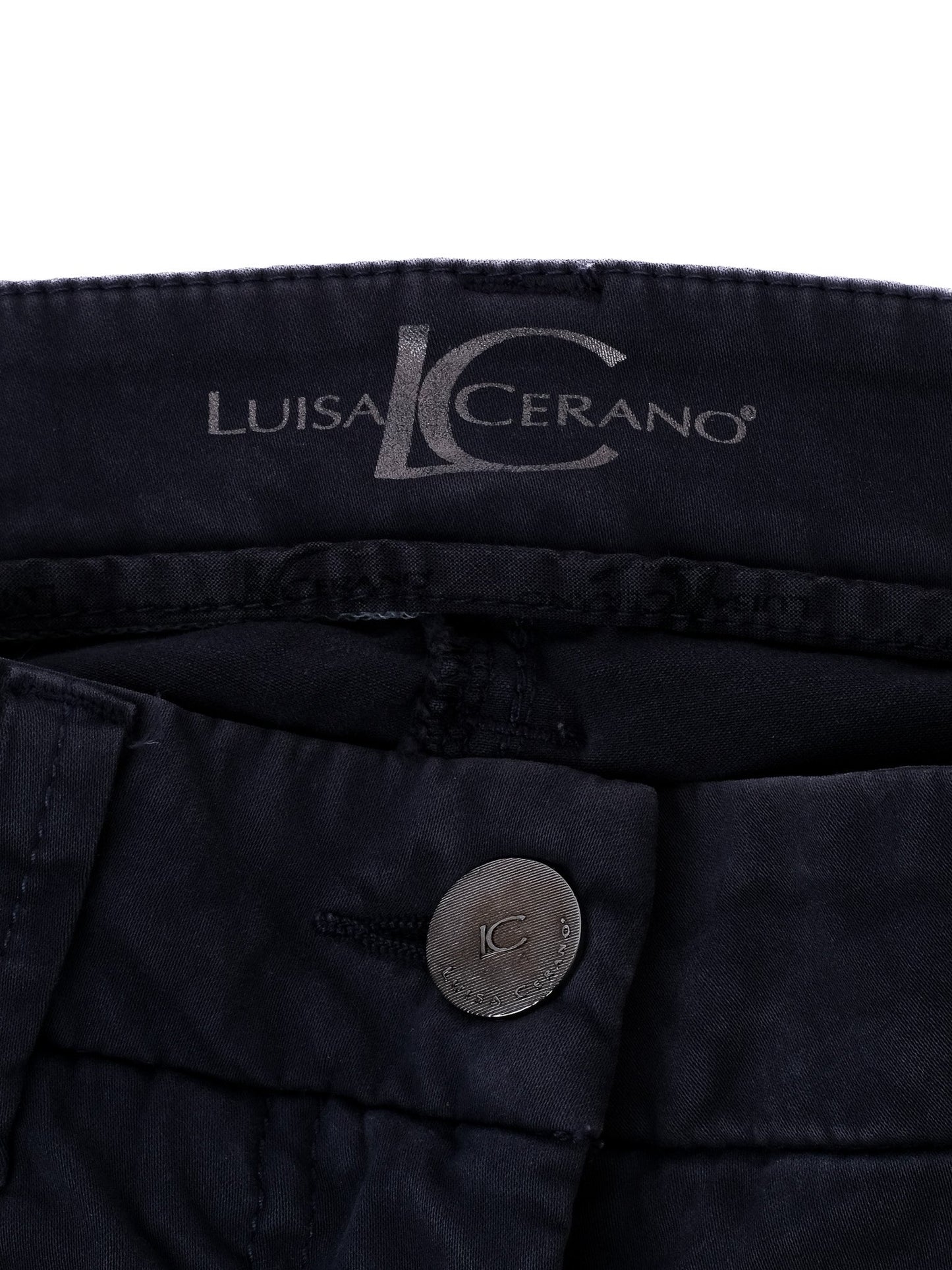 excellent luisa cerano gray cotton pants size s for women