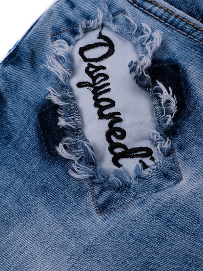 Excellent Dsquared2 Blue Cotton Jeans Size S for Women