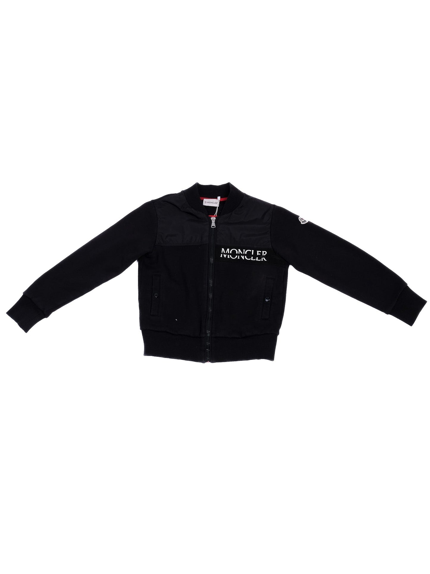 excellent moncler black cotton jacket for kids size 8