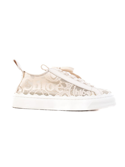 Chloé Women's White Textile Sneakers Excellent Condition