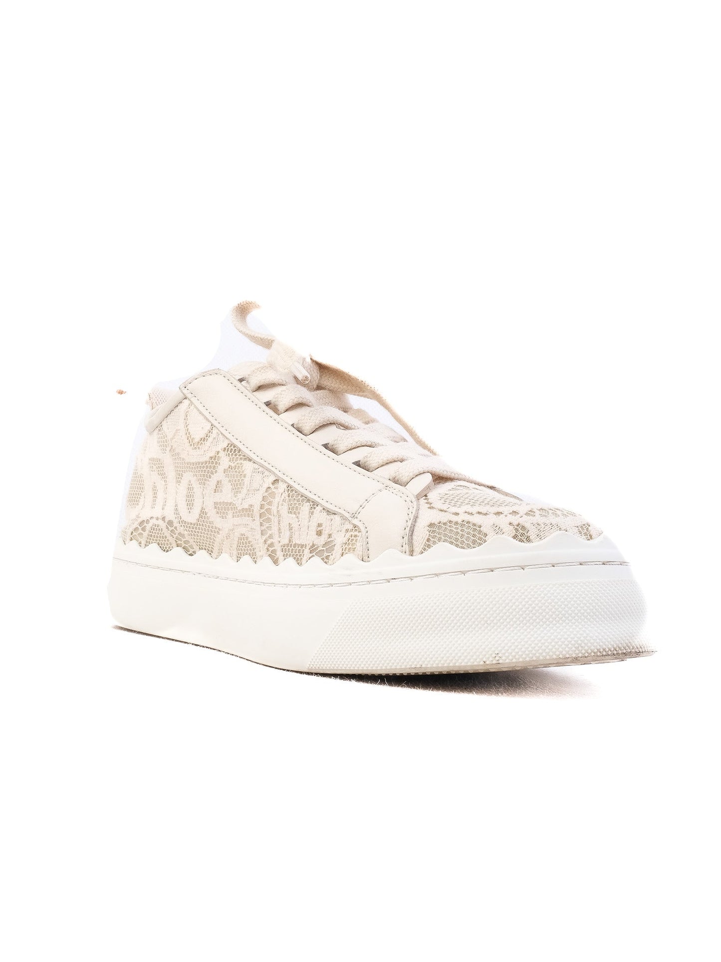 chloé women's white textile sneakers excellent condition