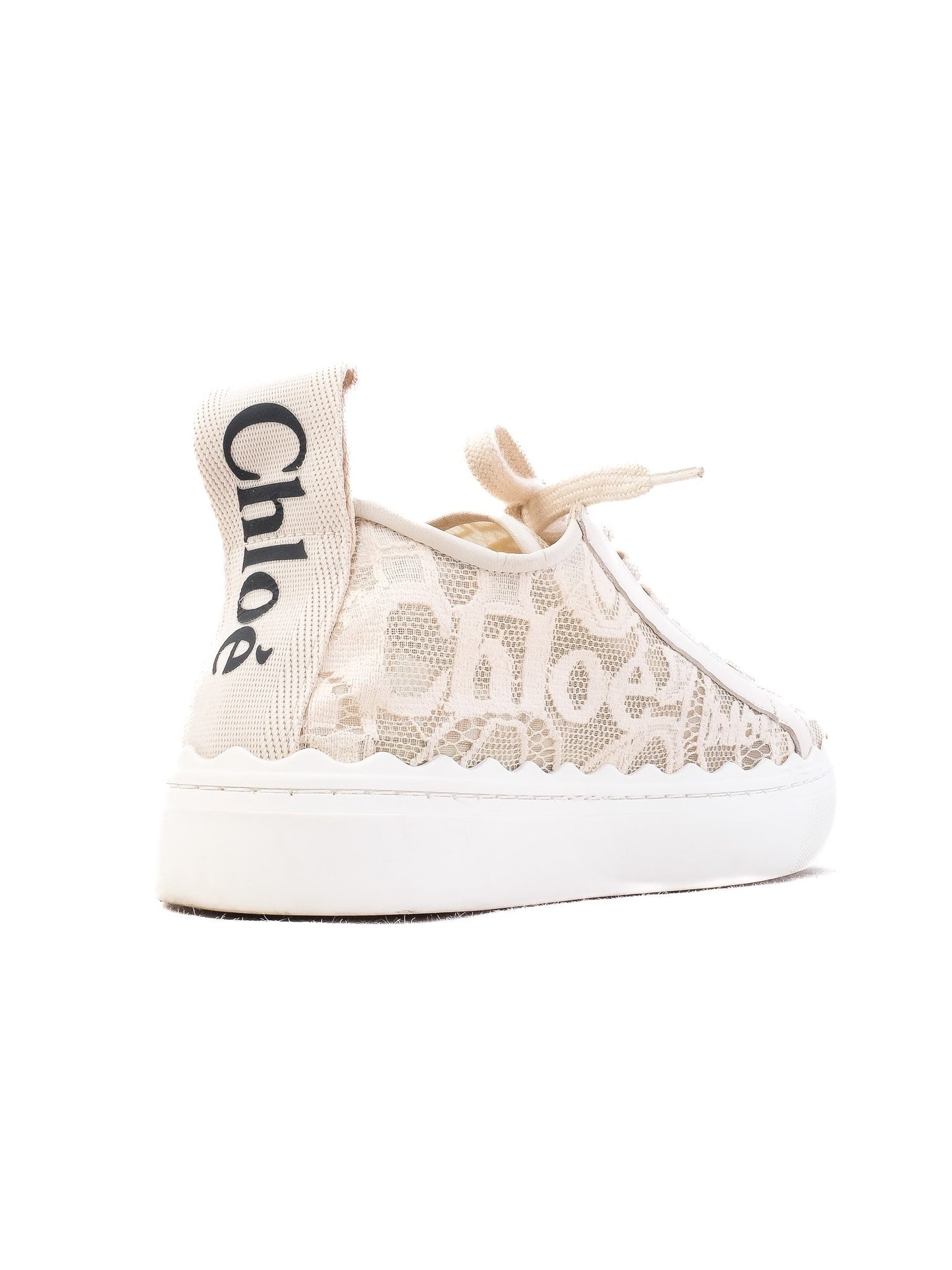 chloé women's white textile sneakers excellent condition