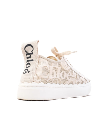 Chloé Women's White Textile Sneakers Excellent Condition
