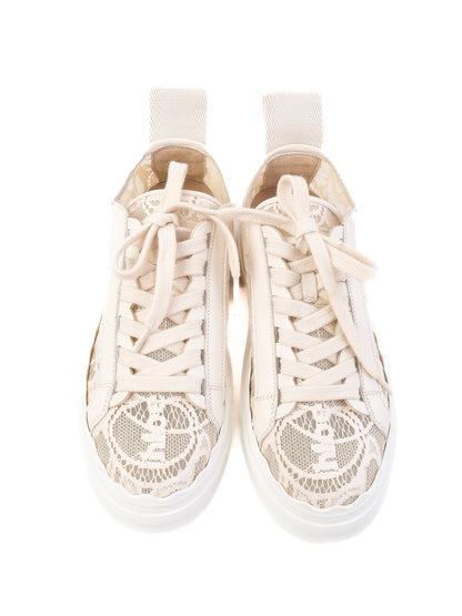 Chloé Women's White Textile Sneakers Excellent Condition