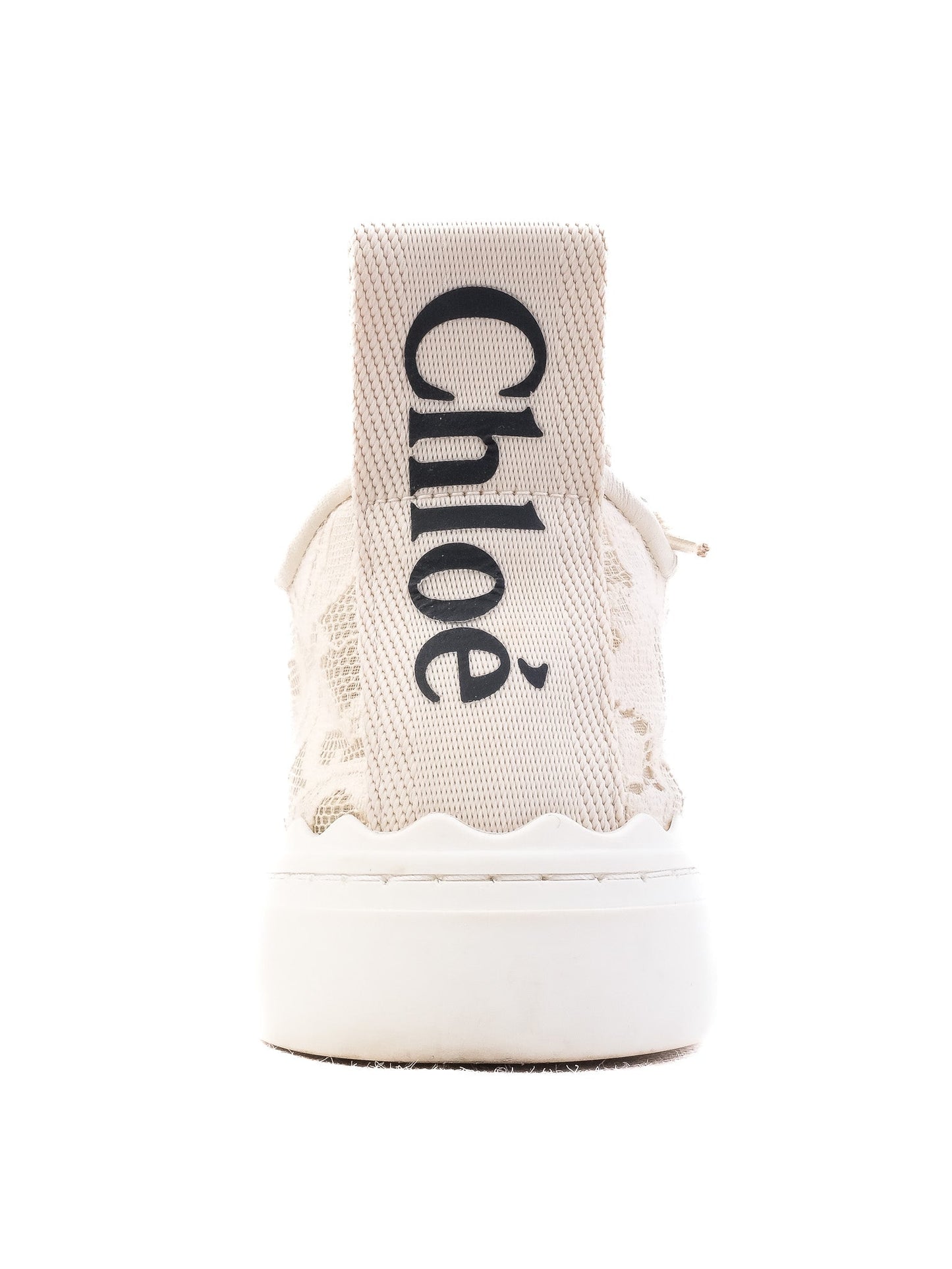 chloé women's white textile sneakers excellent condition