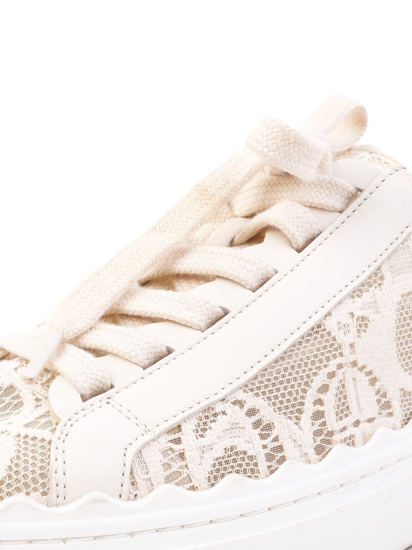 chloé women's white textile sneakers excellent condition