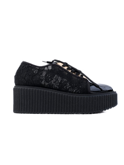 NEW Giorgio Fabiani Black Textile Platform Shoes Size 35