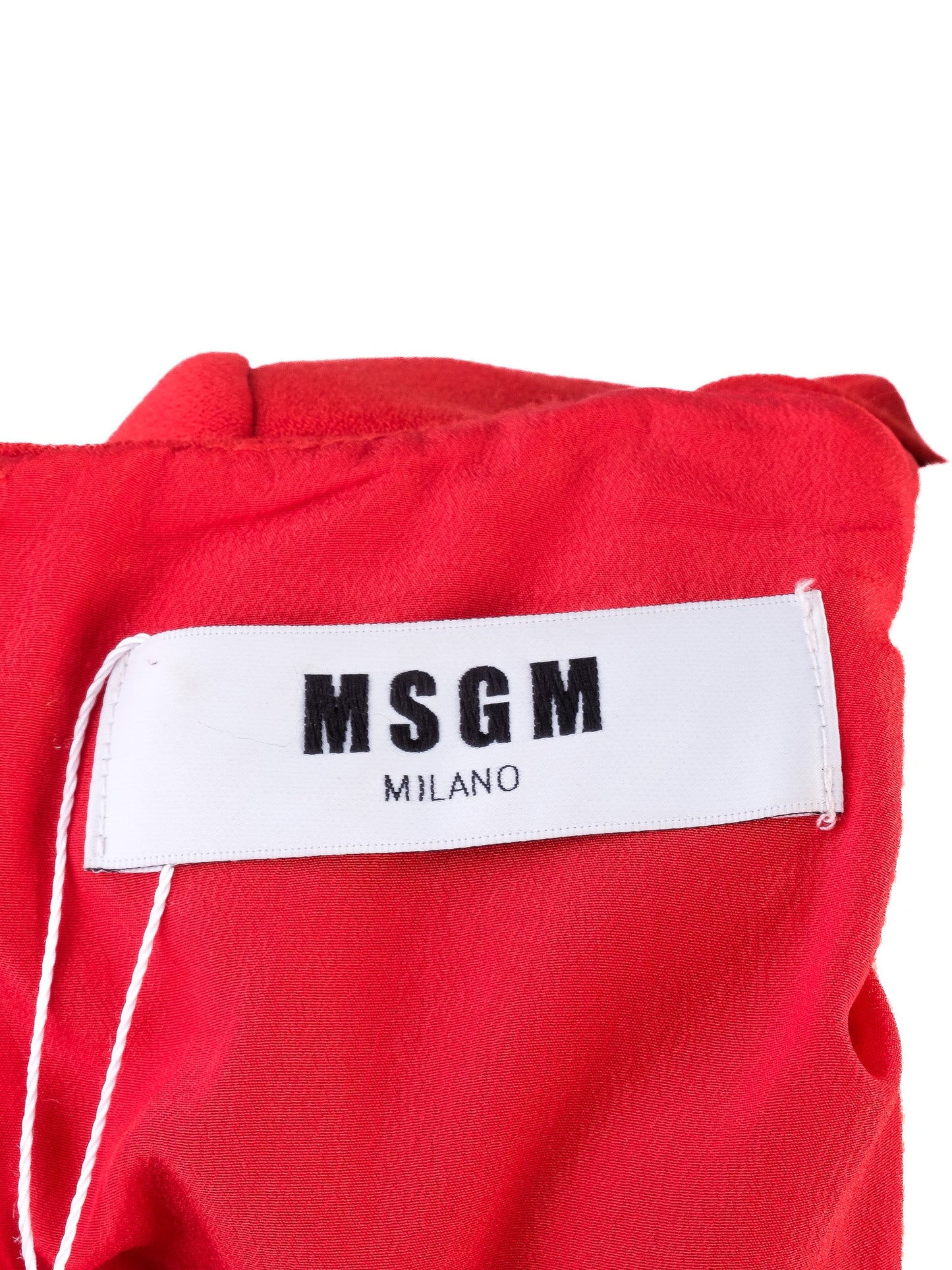 excellent msgm red viscose dress size m with ruffled layers