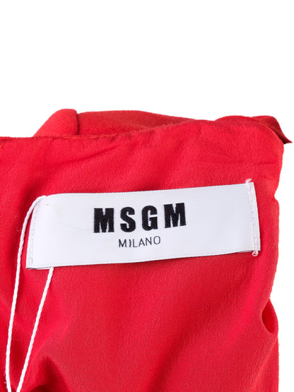 Excellent MSGM Red Viscose Dress Size M with Ruffled Layers