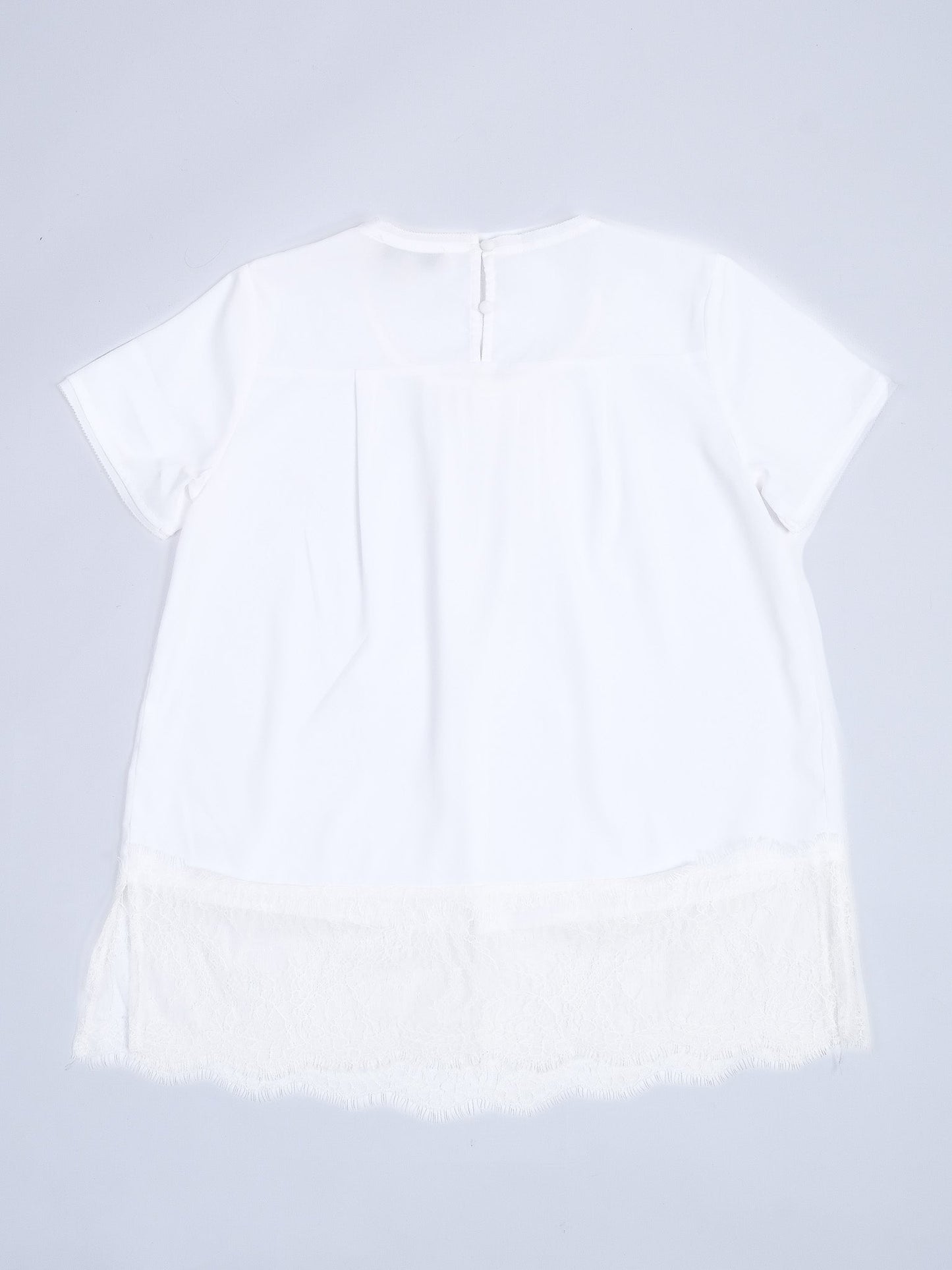 excellent twinset white cotton blouse size 12 with lace trim