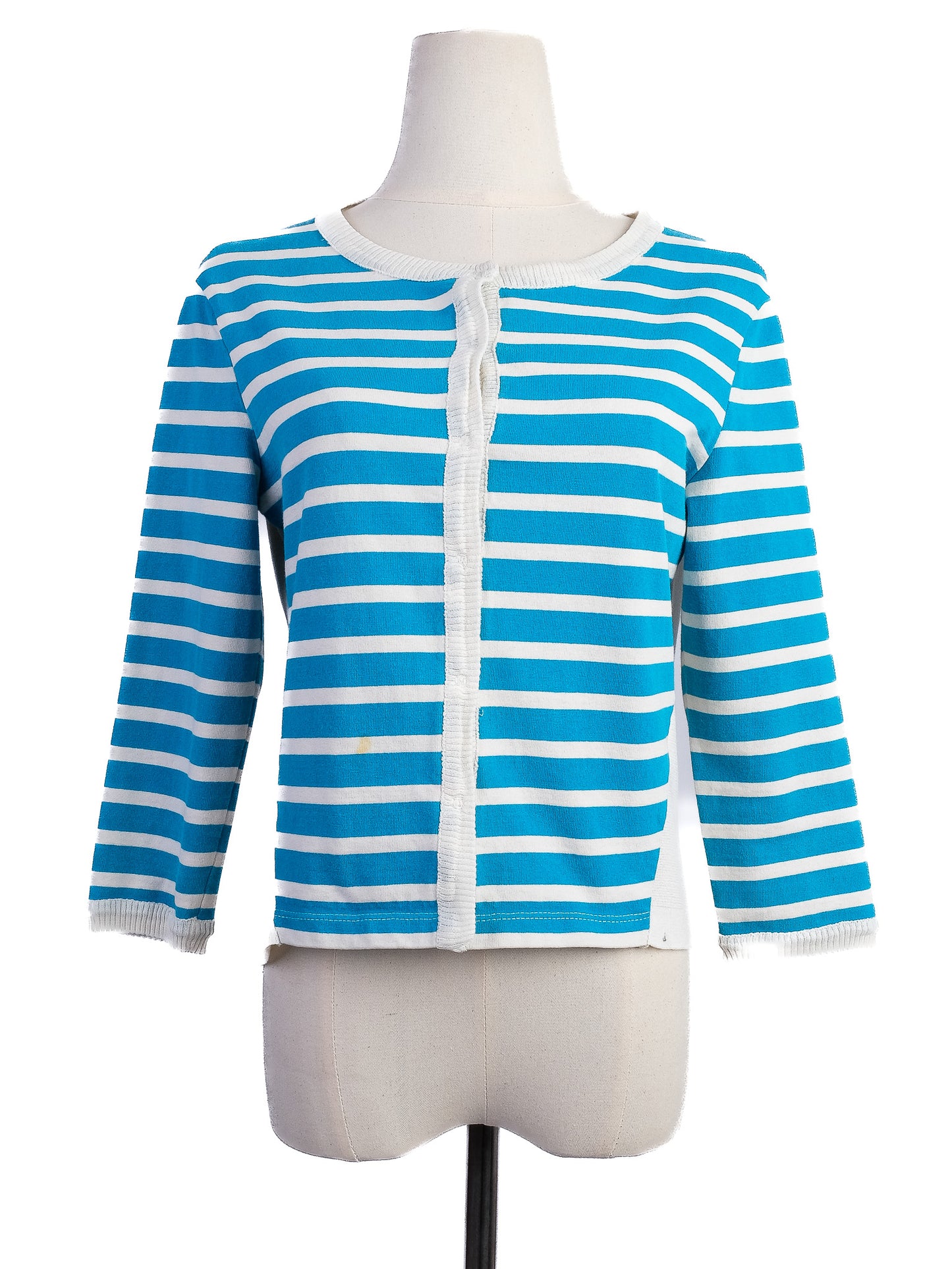 excellent antonio marras blue and white striped cardigan size m