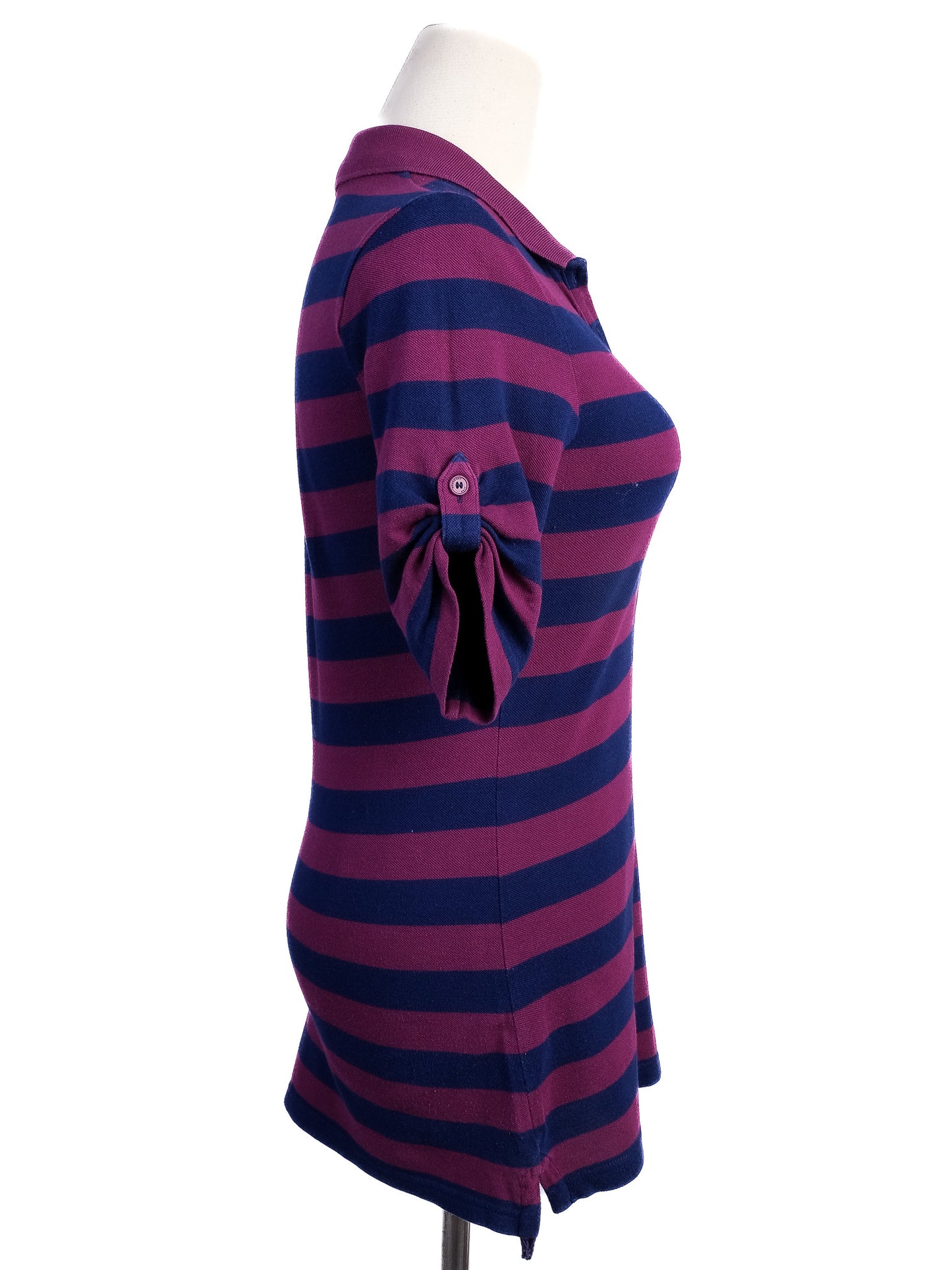 excellent burberry striped polo shirt xs purple dark blue cotton