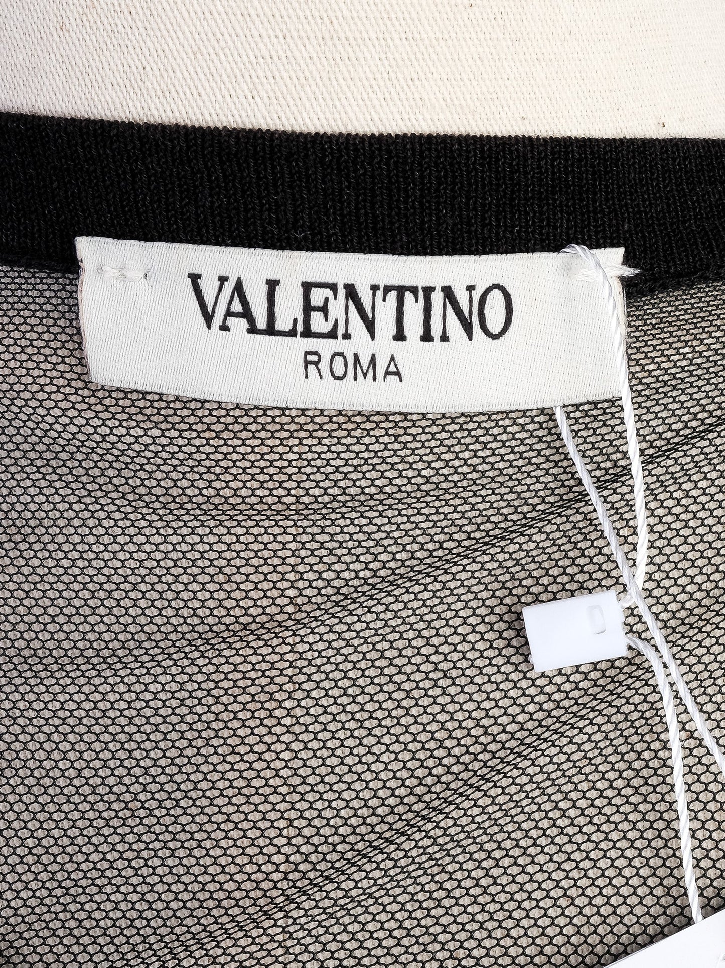 excellent valentino black silk cardigan size m with lace detailing